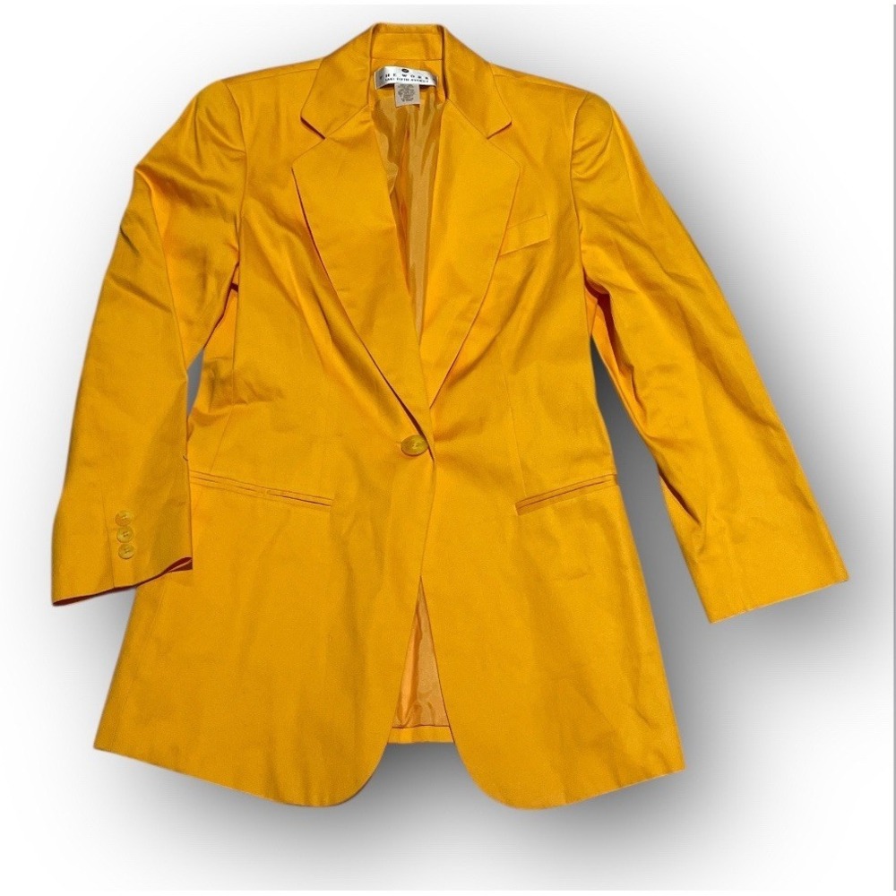 THE WORKS SAKS FIFTH AVENUE YELLOW BLAZER Jacket WOMEN SZ‎ 6 YELLOW 17x28
